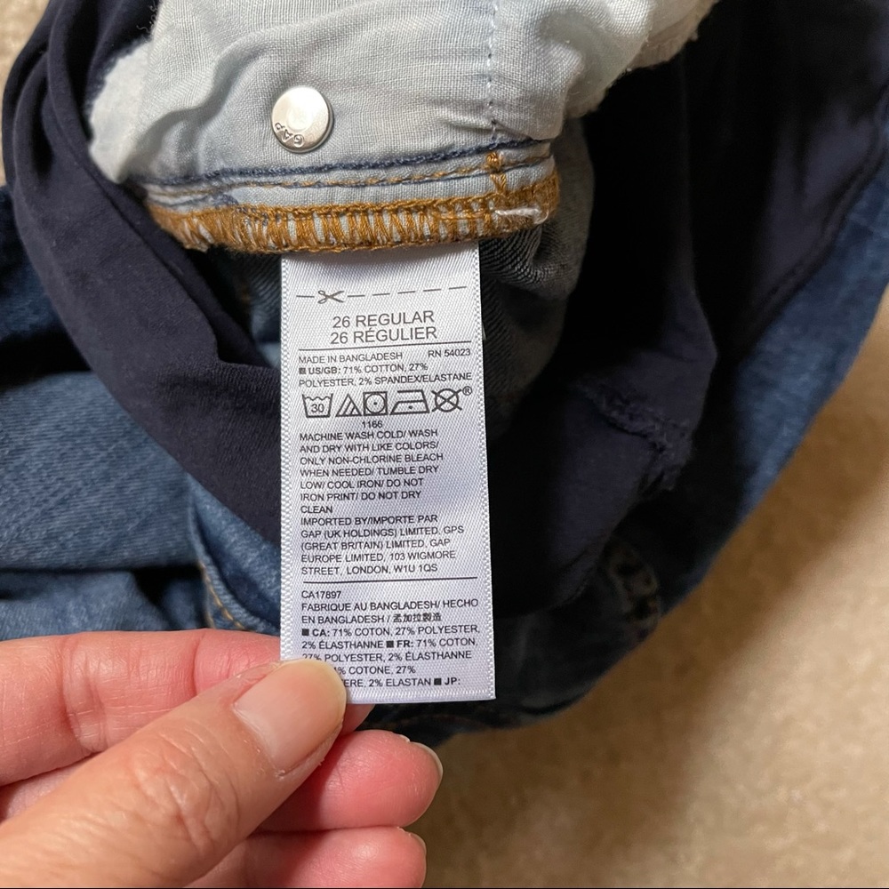 GAP Maternity Full Panel Jegging Dark Indigo Wash Pockets-26 Regular - Picture 9 of 11